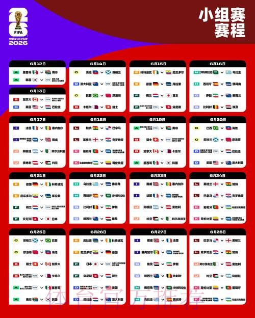 2026世界杯每日赛程高清版实时赛程怎么看